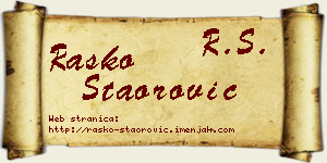 Raško Staorović vizit kartica